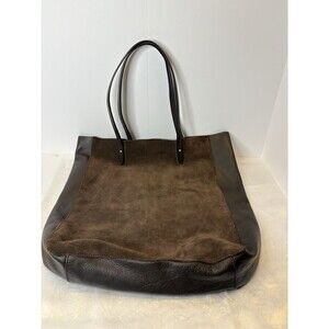 Time For Me Genuine Leather Handbag Purse Shoulder suede w/Pebbled bottom & side